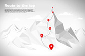 Key visual of path for climbing to top of mountain, represent career success