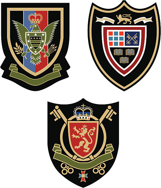 royal badge emblem royal badge emblem animal's crest stock illustrations