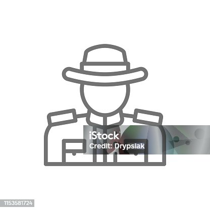istock Royal Canadian Mounted Police line icon. 1153581724