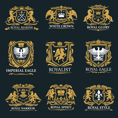 Royal crown heraldry, coat of arms