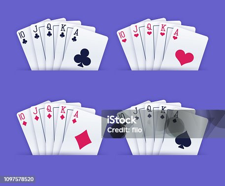 istock Royal Flush Gambling Playing Cards 1097578520