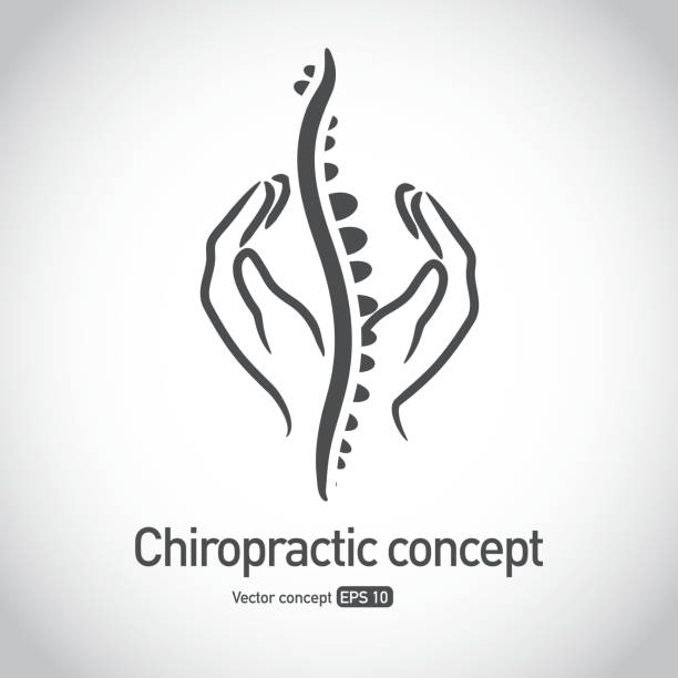 Royalty free Chiropractic symbol hands massaging spine concept icon Royalty free Chiropractic symbol hands massaging spine concept icon. Concept, chiropractor, chiropractic, spine, bone, curve, support, suspend, vector, illustration, icon, badge, simple, black and white, editable, printable, scalable. chiropracter stock illustrations