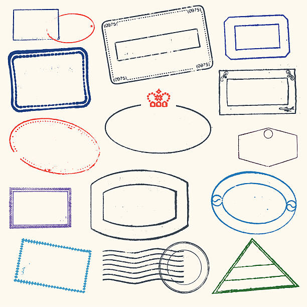 Rubber Stamps Vector rubber stamp collection. passport stamp stock illustrations