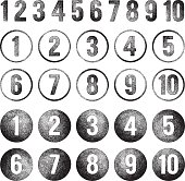 Numbers - grunge rubber stamps.