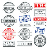 Vector illustration of the rubber stamps colletion.