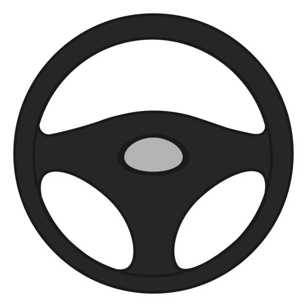 Rudder icon picture of a black steering wheel, flat style icon steering wheel stock illustrations