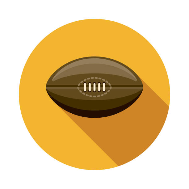 Rugby Australia Icon A flat design icon with a long shadow. File is built in the CMYK color space for optimal printing. Color swatches are global so it’s easy to change colors across the document. rugby ball stock illustrations