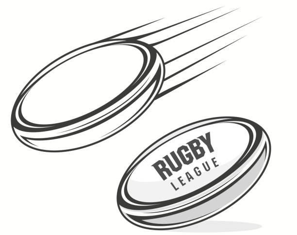 Rugby Ball icon with shadow, American football vector Rugby Ball icon with shadow on the floor. American football ball rugby league stock illustrations
