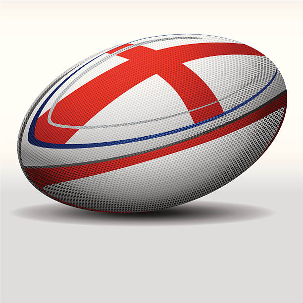 Rugby ball-England English Rugby ball with dots effect. rugby ball stock illustrations