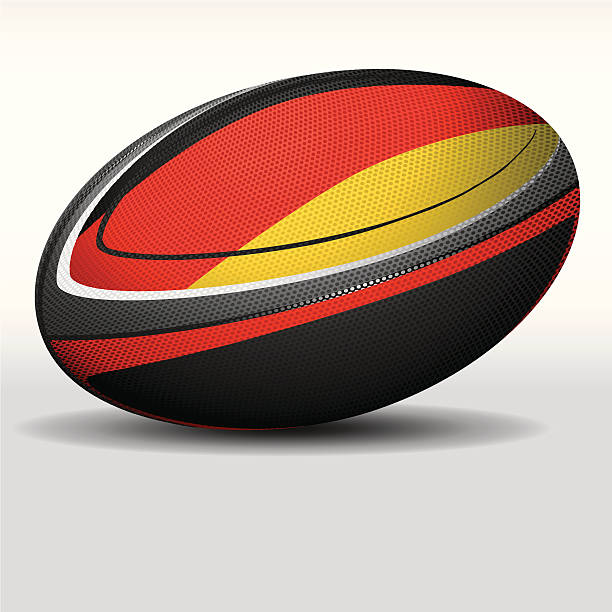 Rugby ball-Germany German Rugby ball with dots effect. rugby ball stock illustrations