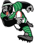 vector of rugby gorilla mascot