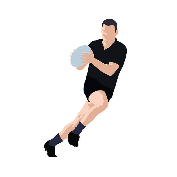 illustrations, cliparts, dessins animés et icônes de illustration vectorielle de joueur de rugby. sport d’équipe - rugby