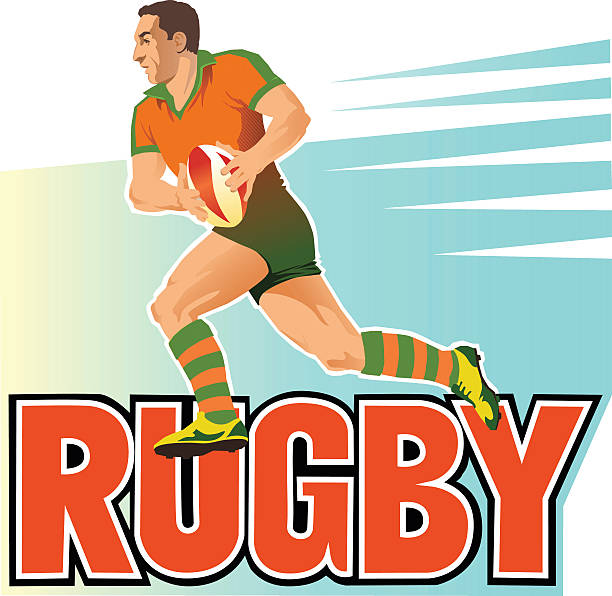 Rugby Player With Large Sign All images are placed on separate layers. They can be removed or altered if you need to. No gradients were used. No transparencies. rugby league stock illustrations