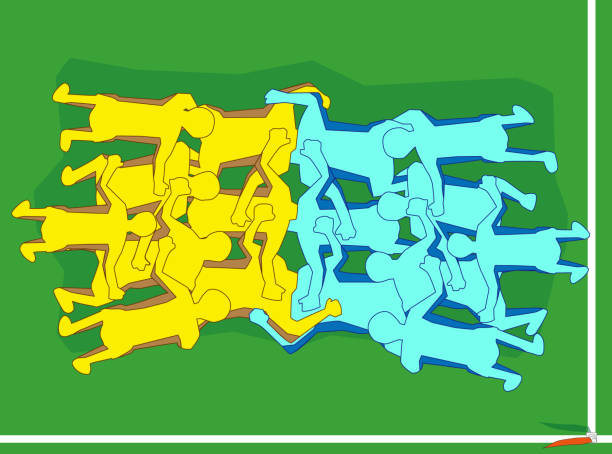 rugby scrum It is an illustration of rugby aiming for a scrum try. rugby league stock illustrations
