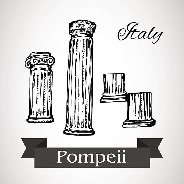 illustrazioni stock, clip art, cartoni animati e icone di tendenza di rovine di pompei-vettoriale - pompei