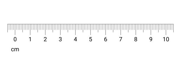 Ruler cm measurement numbers vector scale 10 centimeters ruler measurement tool with numbers scale. Vector cm chart with millimeter grid system centimeter ruler stock illustrations