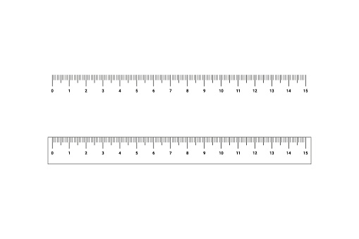 Ruler, tool for measuring length. Draw straight line. Mathematics centimeter. Vector illustration