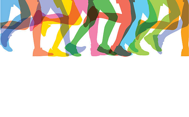 runners legs sillhouettes - 馬拉松 幅插畫檔、美工圖案、卡通及圖標