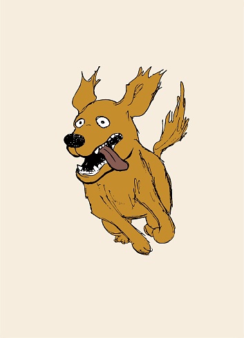 走っている犬を着色 むく毛のベクターアート素材や画像を多数ご用意 Istock
