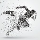 istock Running Man, particle divergent composition, vector illustration. 547025282