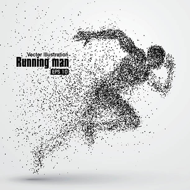 Running Man, particle divergent composition, vector illustration. Running Man, particle divergent composition, vector illustration. speed clipart stock illustrations