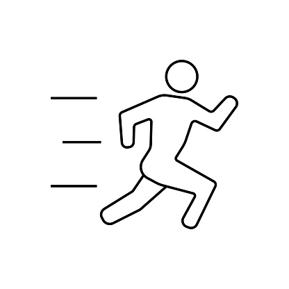 Running Man Vector Illustration With Motion Blur Track Linesabstract ... Simple Person Outline