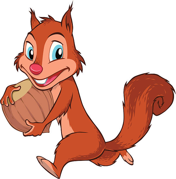 Running Squirrel vector art illustration