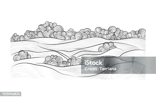 istock Rural landscape. Countryside nature skyline background. 1125946825