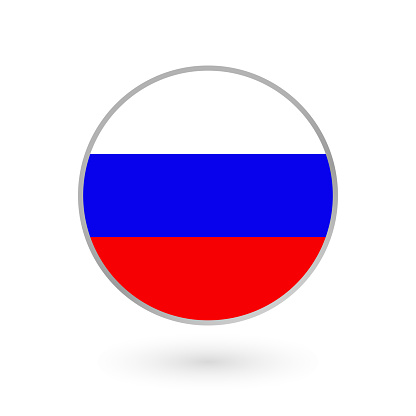 Russia Flag Icon Isolated On White Background Russian Round Badge Vector Illustration Stock Illustration Download Image Now Istock