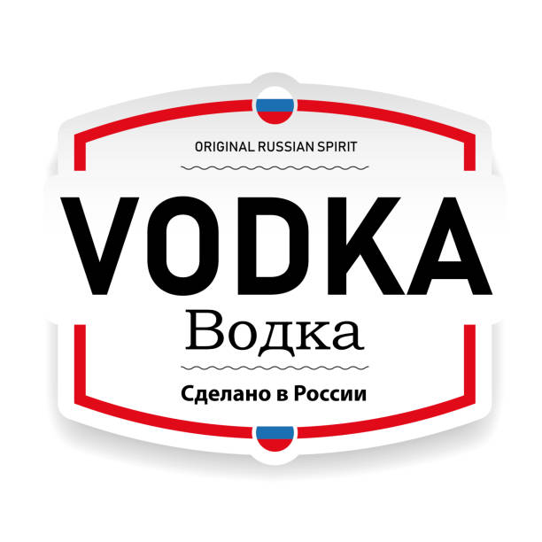 Russian Vodka label vintage tag Russian Vodka label vintage tag vector vodka stock illustrations