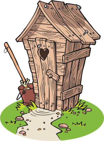 Rustic Cartoon Outhouse