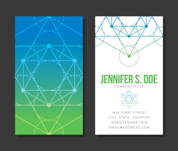 ilustrações de stock, clip art, desenhos animados e ícones de sacred geometry business card template - numerologia