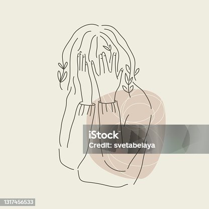 istock Sad Girl Hiding Face 1317456533