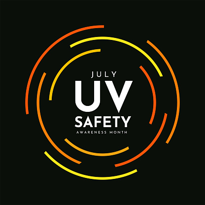 UV Safety Awareness Month poster, July. Vector illustration. EPS10