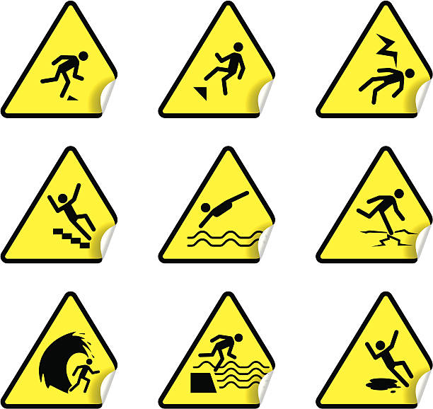 Safety Warning Sticker Set 3 vector art illustration
