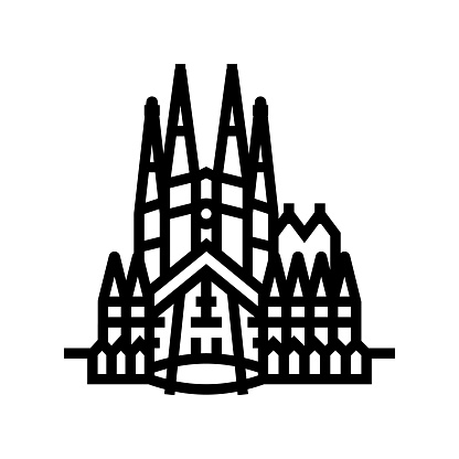 sagrada familia line icon vector illustration