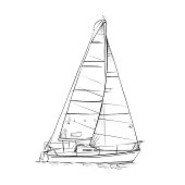 istock Sailboat Vector Illustration in Pen and Ink Style. 1352569992