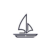 istock Sailing Ship Design Concept Illustration Vector Template 1189068907