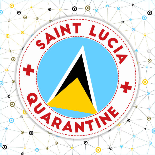 bildbanksillustrationer, clip art samt tecknat material och ikoner med saint lucia under karantän tecken. - lucia