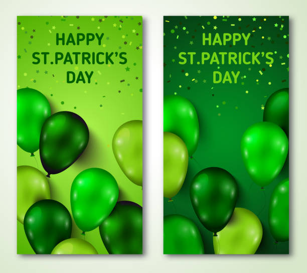 Saint Patrick's Day Vertical Banners Set vector art illustration