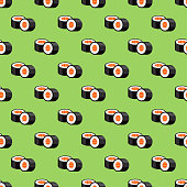 A seamless pattern created from a single flat design icon, which can be tiled on all sides. File is built in the CMYK color space for optimal printing and can easily be converted to RGB. No gradients or transparencies used, the shapes have been placed into a clipping mask to ensure it tiles seamlessly on all sides.