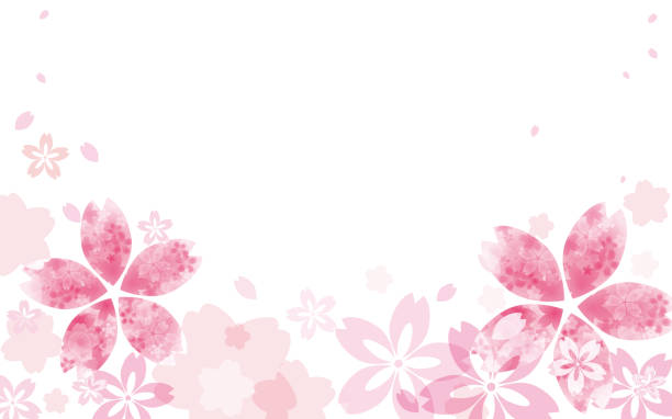 さくら和風背景イラスト - 桜点のイラスト素材／クリップアート素材／マンガ素材／アイコン素材