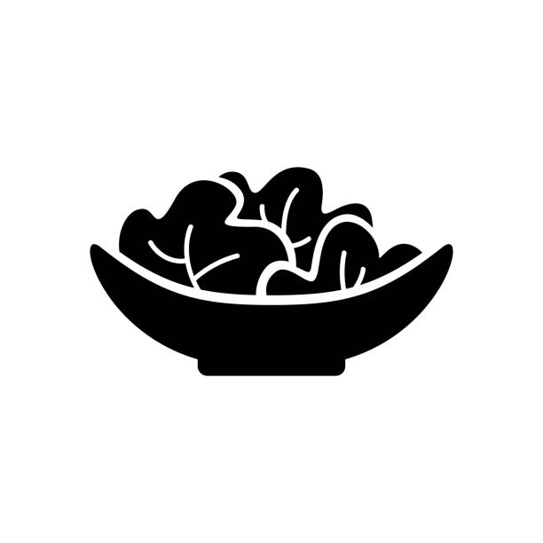 ilustrações de stock, clip art, desenhos animados e ícones de salad dish icon - salad bowl