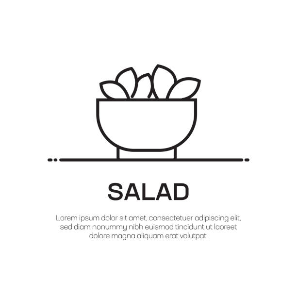 ilustrações de stock, clip art, desenhos animados e ícones de salad vector line icon - simple thin line icon, premium quality design element - salad bowl