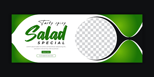Salad Vegetables Food Restaurant Social Media Post Facebook Cover Page Timeline Web Banner Template Design
