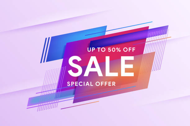 Sale special offer banner. Discount up to 50% off. Template for horizontal text. vector art illustration