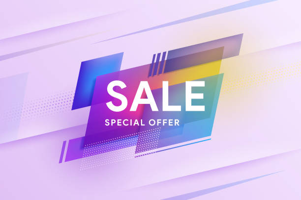 Sale special offer banner. Dynamic geometric shapes with gradient. vector art illustration