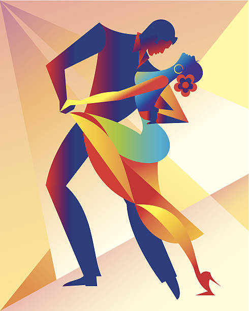 salsa dancers c - salsa dancing stock illustrations