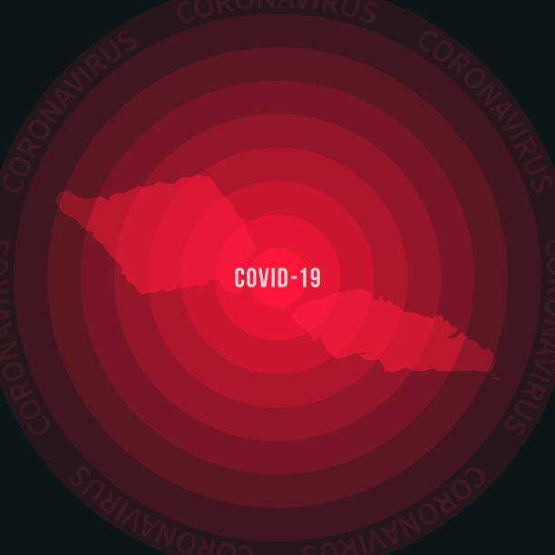 Samoa map with the spread of COVID-19. Coronavirus outbreak Coronavirus pandemic reported on the map of Samoa. Spread of COVID-19 represented with red circles on a black background, like a radar screen. Conceptual image: coronavirus detected, quarantined area, spread of the disease, coronavirus outbreak on the territory, virus alert, danger zone, confined space, closing of borders, area under control, stop coronavirus, defeat the virus. Vector Illustration (EPS10, well layered and grouped). Easy to edit, manipulate, resize or colorize. apia samoa stock illustrations