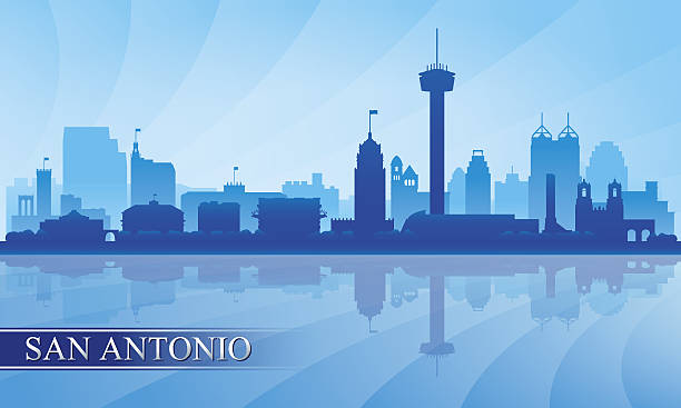 San Antonio city skyline silhouette background San Antonio city skyline silhouette background, vector illustration san antonio stock illustrations